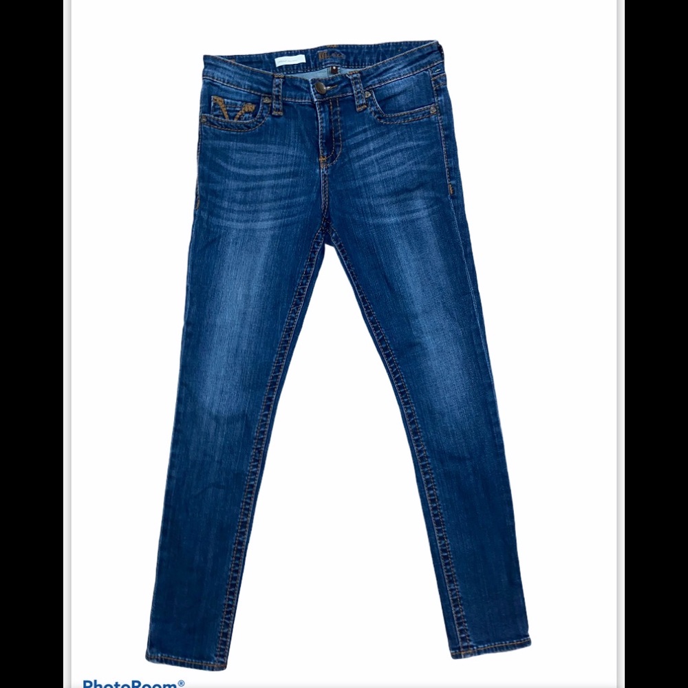 Kut from the Kloth Ursula skinny jeans (item A)